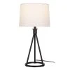 Higgins 23.75 in. Black Tripod Table Lamp with Round Base by Hampton Bay
