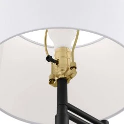 Whitworth 24.5 in. Black Accent Lamp with Swing Arm and USB Port by Hampton Bay -Hampton Bay Sales black hampton bay table lamps hdp15310 1d 1000