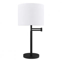 Whitworth 24.5 in. Black Accent Lamp with Swing Arm and USB Port by Hampton Bay