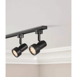 1-Light Black Integrated LED Mini-Step Linear Track Lighting Head by Hampton Bay -Hampton Bay Sales black hampton bay track lighting heads 805099 1f 1000