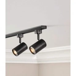 1-Light Black Integrated LED Linear Track Lighting Mini Cylinder Step Head by Hampton Bay 6 1-Light Black Integrated LED Linear Track Lighting Mini Cylinder Step Head by Hampton Bay -Hampton Bay Sales black hampton bay track lighting heads 813760 1f 1000