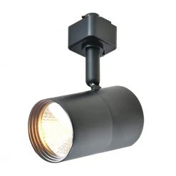 1-Light Black Integrated LED Linear Track Lighting Mini Cylinder Step Head by Hampton Bay