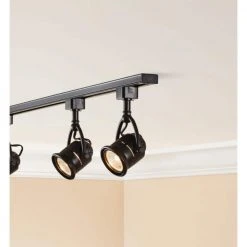 1-Light Black Linear Track Lighting Retro Pinhole Head by Hampton Bay -Hampton Bay Sales black hampton bay track lighting heads 813780 4f 1000