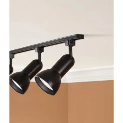 1-Light Black Linear Track Lighting R30/PAR30 Large Step Head by Hampton Bay -Hampton Bay Sales black hampton bay track lighting heads 813800 4f 1000