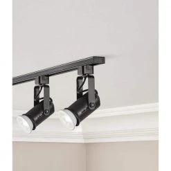 1-Light Black Linear Track Lighting Medium Based Universal Bulb Step Head by Hampton Bay -Hampton Bay Sales black hampton bay track lighting heads 813810 4f 1000