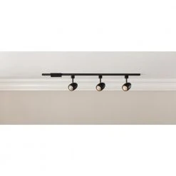 4 ft. 3-Light Black Integrated LED Linear Track Lighting Kit with Round Back Heads by Hampton Bay -Hampton Bay Sales black hampton bay track lighting kits 804683 40 1000