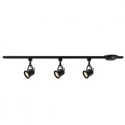 3-Light Retro 44 in. Black Linear Track Lighting Kit by Hampton Bay