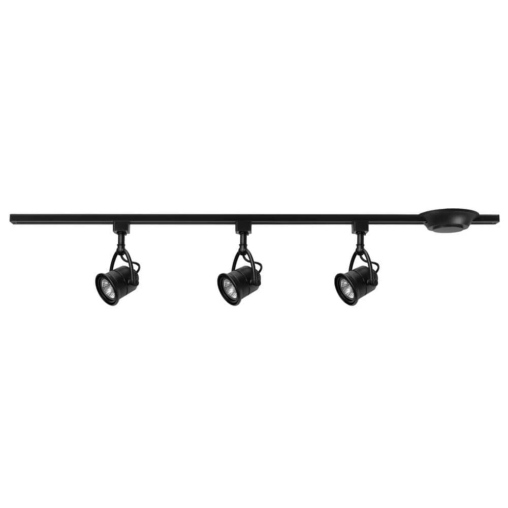 3-Light Retro 44 in. Black Linear Track Lighting Kit by Hampton Bay 2 3-Light Retro 44 in. Black Linear Track Lighting Kit by Hampton Bay - Image 2