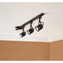 44 in. 3-Light Black LED Linear Track Lighting Retro Kit by Hampton Bay -Hampton Bay Sales black hampton bay track lighting kits 805299 4f 1000