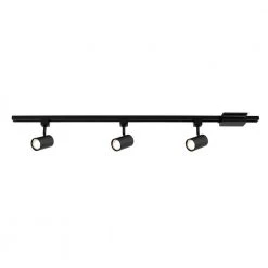 4 ft. 3-Light Black Integrated LED Linear Track Lighting Kit with Mini Cylinder Step Heads by Hampton Bay