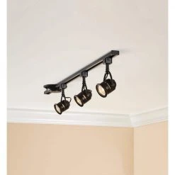 4 ft. 3-Light Black Retro Linear Track Lighting Kit by Hampton Bay -Hampton Bay Sales black hampton bay track lighting kits 813840 4f 1000