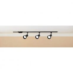 4 ft. 3-Light Black Linear Track Lighting Kit with R20/PAR20 Medium Step Heads by Hampton Bay -Hampton Bay Sales black hampton bay track lighting kits 813860 44 1000