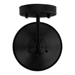 Glenhurst 1-Light Black Indoor Industrial Farmhouse Wall Sconce Light Fixture with Metal Shade by Hampton Bay -Hampton Bay Sales black hampton bay vanity lighting 20511 bk 1d 1000