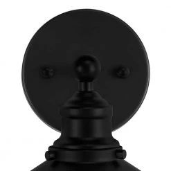 Glenhurst 1-Light Black Indoor Industrial Farmhouse Wall Sconce Light Fixture with Metal Shade by Hampton Bay -Hampton Bay Sales black hampton bay vanity lighting 20511 bk 66 1000