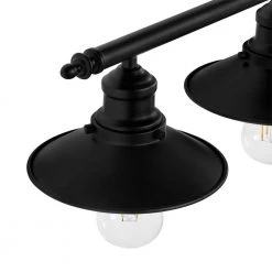 Glenhurst 4-Light Black Industrial Farmhouse Bathroom Vanity Light Fixture with Metal Shades by Hampton Bay -Hampton Bay Sales black hampton bay vanity lighting 20514 bk 1d 1000