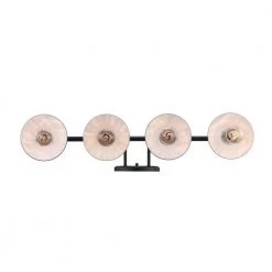 Glenhurst 4-Light Black Industrial Farmhouse Bathroom Vanity Light Fixture with Metal Shades by Hampton Bay -Hampton Bay Sales black hampton bay vanity lighting 20514 bk 1f 1000