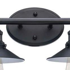 Glenhurst 4-Light Black Industrial Farmhouse Bathroom Vanity Light Fixture with Metal Shades by Hampton Bay -Hampton Bay Sales black hampton bay vanity lighting 20514 bk 44 1000