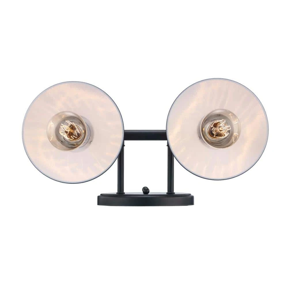 Glenhurst 2-Light Black Industrial Farmhouse Bathroom Vanity Light Fixture with Metal Shades by Hampton Bay 9 Glenhurst 2-Light Black Industrial Farmhouse Bathroom Vanity Light Fixture with Metal Shades by Hampton Bay - Image 9