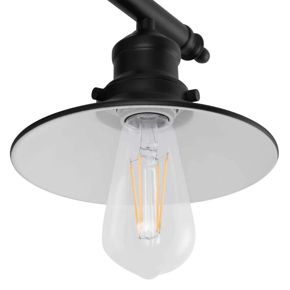 Glenhurst 2-Light Black Industrial Farmhouse Bathroom Vanity Light Fixture with Metal Shades by Hampton Bay 3 Glenhurst 2-Light Black Industrial Farmhouse Bathroom Vanity Light Fixture with Metal Shades by Hampton Bay - Image 3