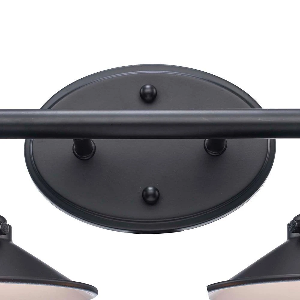 Glenhurst 2-Light Black Industrial Farmhouse Bathroom Vanity Light Fixture with Metal Shades by Hampton Bay 10 Glenhurst 2-Light Black Industrial Farmhouse Bathroom Vanity Light Fixture with Metal Shades by Hampton Bay - Image 10