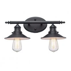 Glenhurst 2-Light Black Industrial Farmhouse Bathroom Vanity Light Fixture with Metal Shades by Hampton Bay 16 Glenhurst 2-Light Black Industrial Farmhouse Bathroom Vanity Light Fixture with Metal Shades by Hampton Bay -Hampton Bay Sales black hampton bay vanity lighting hd 8002 bk 77 1000