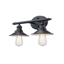 Glenhurst 2-Light Black Industrial Farmhouse Bathroom Vanity Light Fixture with Metal Shades by Hampton Bay 17 Glenhurst 2-Light Black Industrial Farmhouse Bathroom Vanity Light Fixture with Metal Shades by Hampton Bay -Hampton Bay Sales black hampton bay vanity lighting hd 8002 bk c3 1000