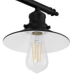 Glenhurst 3-Light Black Industrial Farmhouse Bathroom Vanity Light Fixture with Metal Shades by Hampton Bay -Hampton Bay Sales black hampton bay vanity lighting hd 8003 bk 1d 1000