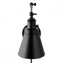 1-Light Black Plug-In or Hardwired Swing Arm Wall Lamp with 6 ft. Fabric Cord (Title 20) by Hampton Bay 15 1-Light Black Plug-In or Hardwired Swing Arm Wall Lamp with 6 ft. Fabric Cord (Title 20) by Hampton Bay -Hampton Bay Sales black hampton bay wall lamps ew11475bk1 d 1d 1000
