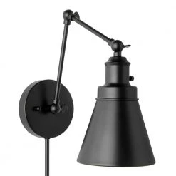 1-Light Black Plug-In or Hardwired Swing Arm Wall Lamp with 6 ft. Fabric Cord (Title 20) by Hampton Bay 13 1-Light Black Plug-In or Hardwired Swing Arm Wall Lamp with 6 ft. Fabric Cord (Title 20) by Hampton Bay -Hampton Bay Sales black hampton bay wall lamps ew11475bk1 d 40 1000