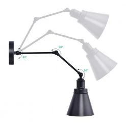 1-Light Black Plug-In or Hardwired Swing Arm Wall Lamp with 6 ft. Fabric Cord (Title 20) by Hampton Bay 19 1-Light Black Plug-In or Hardwired Swing Arm Wall Lamp with 6 ft. Fabric Cord (Title 20) by Hampton Bay -Hampton Bay Sales black hampton bay wall lamps ew11475bk1 d 44 1000