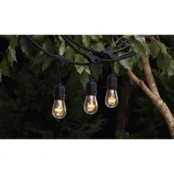 12-Light 24 ft. Black Commercial Incandescent String Light by Hampton Bay -Hampton Bay Sales black light string clear bulbs hampton bay string lights gls 14j2 e26s 12 77 1000