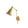 1-Light Brass Plug-In/Hardwired Swing Arm Wall Lamp with 6 ft. Fabric Cord by Hampton Bay