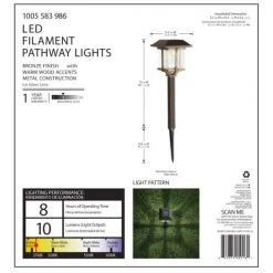 10 Lumens 2-Tone Solar Bronze and Warm Wood LED Landscape Pathway Light Set (16-Pack) by Hampton Bay 17 10 Lumens 2-Tone Solar Bronze and Warm Wood LED Landscape Pathway Light Set (16-Pack) by Hampton Bay -Hampton Bay Sales bronze and warm wood finish hampton bay path lights nxt p7100 13 16 1d 1000