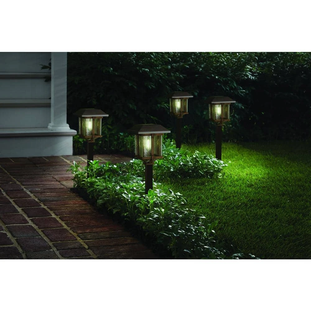 10 Lumens 2-Tone Solar Bronze and Warm Wood LED Landscape Pathway Light Set (16-Pack) by Hampton Bay 2 10 Lumens 2-Tone Solar Bronze and Warm Wood LED Landscape Pathway Light Set (16-Pack) by Hampton Bay - Image 2