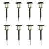 10 Lumens 2-Tone Solar Bronze and Warm Wood LED Landscape Pathway Light Set (8-Pack) by Hampton Bay