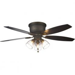 Stoneridge 52 in. Indoor LED Bronze Hugger Ceiling Fan with Light Kit, 5 Reversible Blades and Reversible Motor by Hampton Bay -Hampton Bay Sales bronze hampton bay ceiling fans with lights 51825 1f 1000