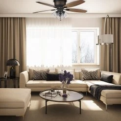 Stoneridge 52 in. Indoor LED Bronze Hugger Ceiling Fan with Light Kit, 5 Reversible Blades and Reversible Motor by Hampton Bay -Hampton Bay Sales bronze hampton bay ceiling fans with lights 51825 31 1000