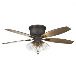Stoneridge 52 in. Indoor LED Bronze Hugger Ceiling Fan with Light Kit, 5 Reversible Blades and Reversible Motor by Hampton Bay -Hampton Bay Sales bronze hampton bay ceiling fans with lights 51825 44 1000