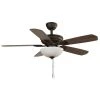 Wellston II 44 in. Indoor LED Bronze Dry Rated Downrod Ceiling Fan with Light Kit and 5 Reversible Blades by Hampton Bay