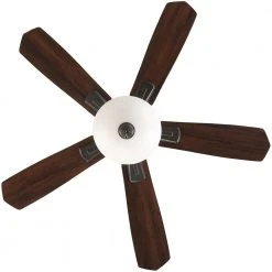 Wellston II 44 in. Indoor LED Bronze Dry Rated Downrod Ceiling Fan with Light Kit and 5 Reversible Blades by Hampton Bay -Hampton Bay Sales bronze hampton bay ceiling fans with lights 52044 76 1000
