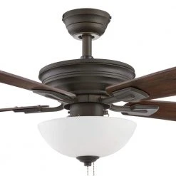 Wellston II 44 in. Indoor LED Bronze Dry Rated Downrod Ceiling Fan with Light Kit and 5 Reversible Blades by Hampton Bay -Hampton Bay Sales bronze hampton bay ceiling fans with lights 52044 77 1000