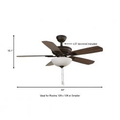 Wellston II 44 in. Indoor LED Bronze Dry Rated Downrod Ceiling Fan with Light Kit and 5 Reversible Blades by Hampton Bay -Hampton Bay Sales bronze hampton bay ceiling fans with lights 52044 a0 1000
