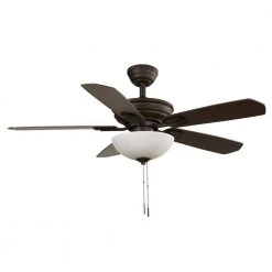 Wellston II 44 in. Indoor LED Bronze Dry Rated Downrod Ceiling Fan with Light Kit and 5 Reversible Blades by Hampton Bay -Hampton Bay Sales bronze hampton bay ceiling fans with lights 52044 c3 1000