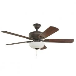 Rothley II 52 in. Indoor LED Bronze Ceiling Fan with Light Kit, Downrod, Reversible Motor and Reversible Blades by Hampton Bay