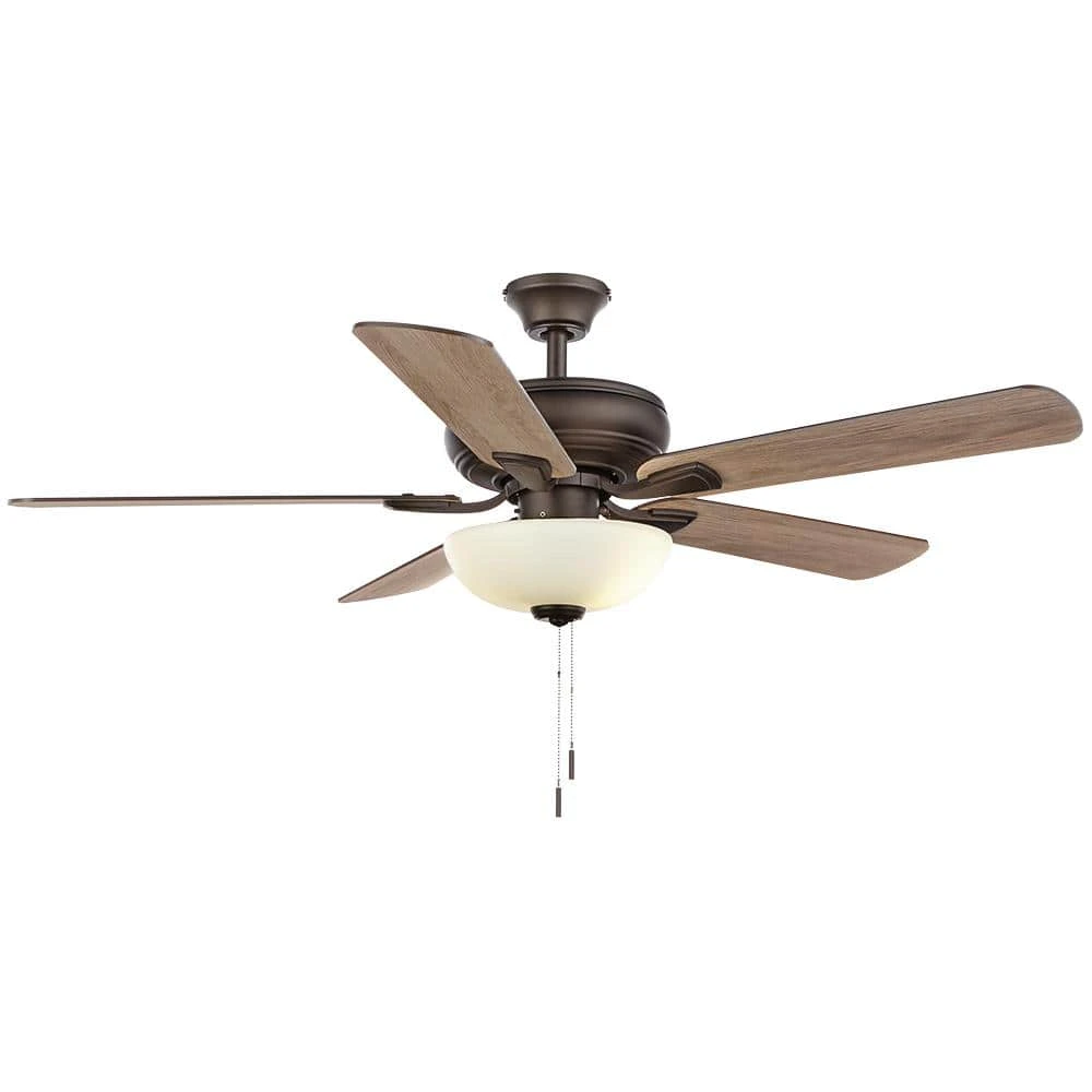 Rothley II 52 in. Indoor LED Bronze Ceiling Fan with Light Kit, Downrod, Reversible Motor and Reversible Blades by Hampton Bay 4 Rothley II 52 in. Indoor LED Bronze Ceiling Fan with Light Kit, Downrod, Reversible Motor and Reversible Blades by Hampton Bay - Image 4