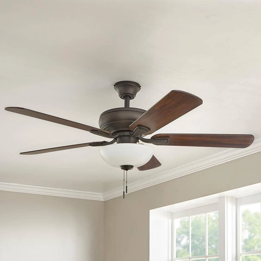 Rothley II 52 in. Indoor LED Bronze Ceiling Fan with Light Kit, Downrod, Reversible Motor and Reversible Blades by Hampton Bay 2 Rothley II 52 in. Indoor LED Bronze Ceiling Fan with Light Kit, Downrod, Reversible Motor and Reversible Blades by Hampton Bay - Image 2