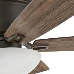 Melrose 52 in. Indoor LED Hugger Bronze Dry Rated Ceiling Fan with Light Kit and 5 Reversible Blades by Hampton Bay -Hampton Bay Sales bronze hampton bay ceiling fans with lights 52101 40 1000