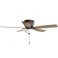Melrose 52 in. Indoor LED Hugger Bronze Dry Rated Ceiling Fan with Light Kit and 5 Reversible Blades by Hampton Bay