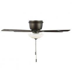 Melrose 52 in. Indoor LED Hugger Bronze Dry Rated Ceiling Fan with Light Kit and 5 Reversible Blades by Hampton Bay -Hampton Bay Sales bronze hampton bay ceiling fans with lights 52101 66 1000