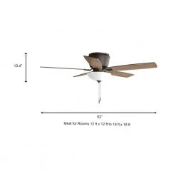 Melrose 52 in. Indoor LED Hugger Bronze Dry Rated Ceiling Fan with Light Kit and 5 Reversible Blades by Hampton Bay -Hampton Bay Sales bronze hampton bay ceiling fans with lights 52101 a0 1000